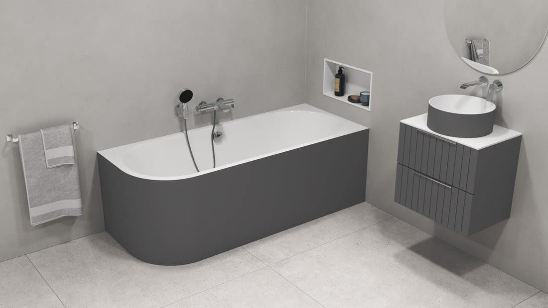 VIVA R MONOLITH wanna wolnostojąca przyścienna 170x75x60cm, biały/carina