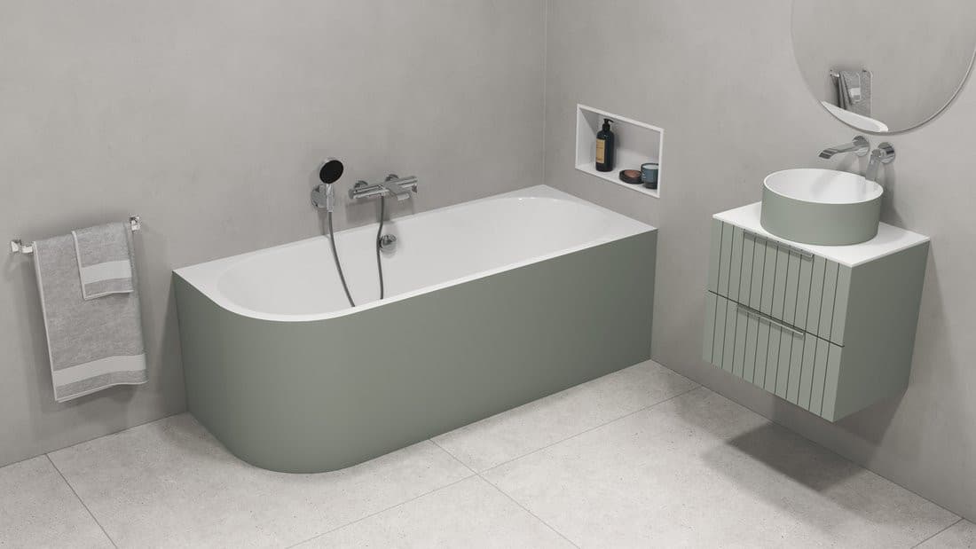 VIVA R MONOLITH wanna wolnostojąca przyścienna 170x75x60cm, biały/verde