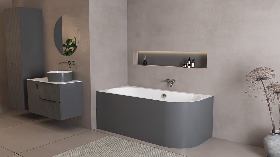 ASTRA L MONOLITH wanna wolnostojąca przyścienna 160x75x60cm, biały/carina