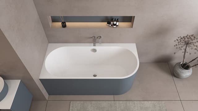 ASTRA L MONOLITH wanna wolnostojąca przyścienna 160x75x60cm, biały/siena