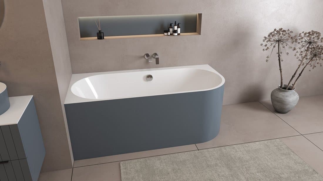 ASTRA L MONOLITH wanna wolnostojąca przyścienna 160x75x60cm, biały/siena