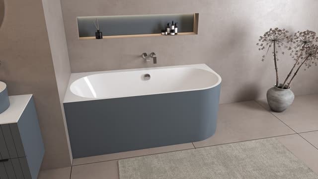 ASTRA L MONOLITH wanna wolnostojąca przyścienna 160x75x60cm, biały/siena