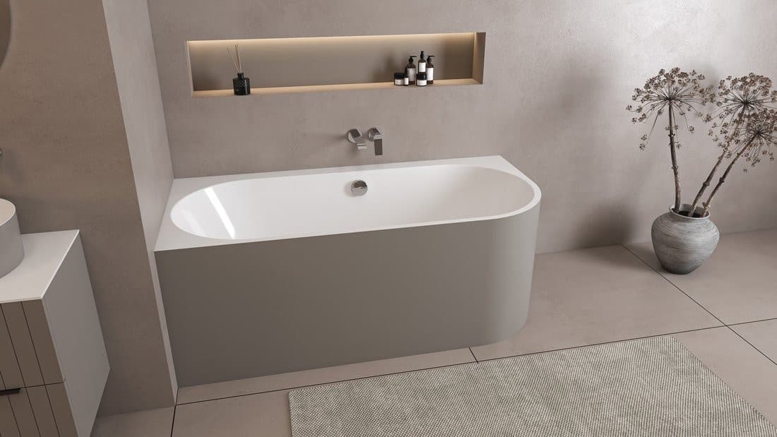 ASTRA L MONOLITH wanna wolnostojąca przyścienna 160x75x60cm, biały/agila