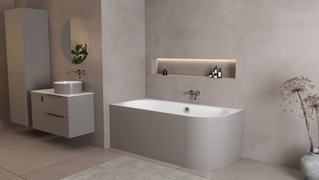 ASTRA L MONOLITH wanna wolnostojąca przyścienna 160x75x60cm, biały/agila