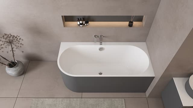 ASTRA R MONOLITH wanna wolnostojąca przyścienna 160x75x60cm, biały/carina