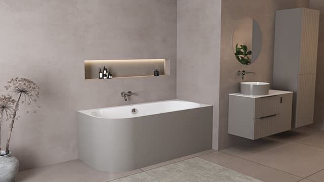 ASTRA R MONOLITH wanna wolnostojąca przyścienna 160x75x60cm, biały/agila