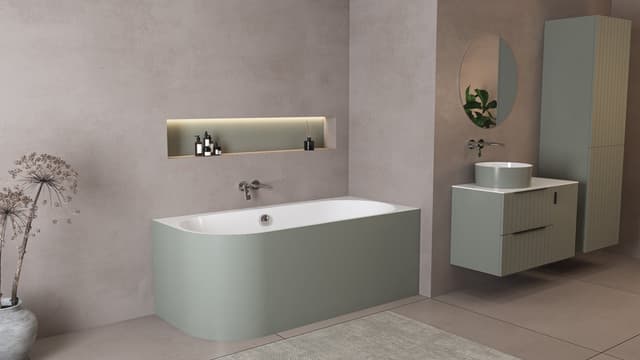 ASTRA R MONOLITH wanna wolnostojąca przyścienna 160x75x60cm, biały/verde