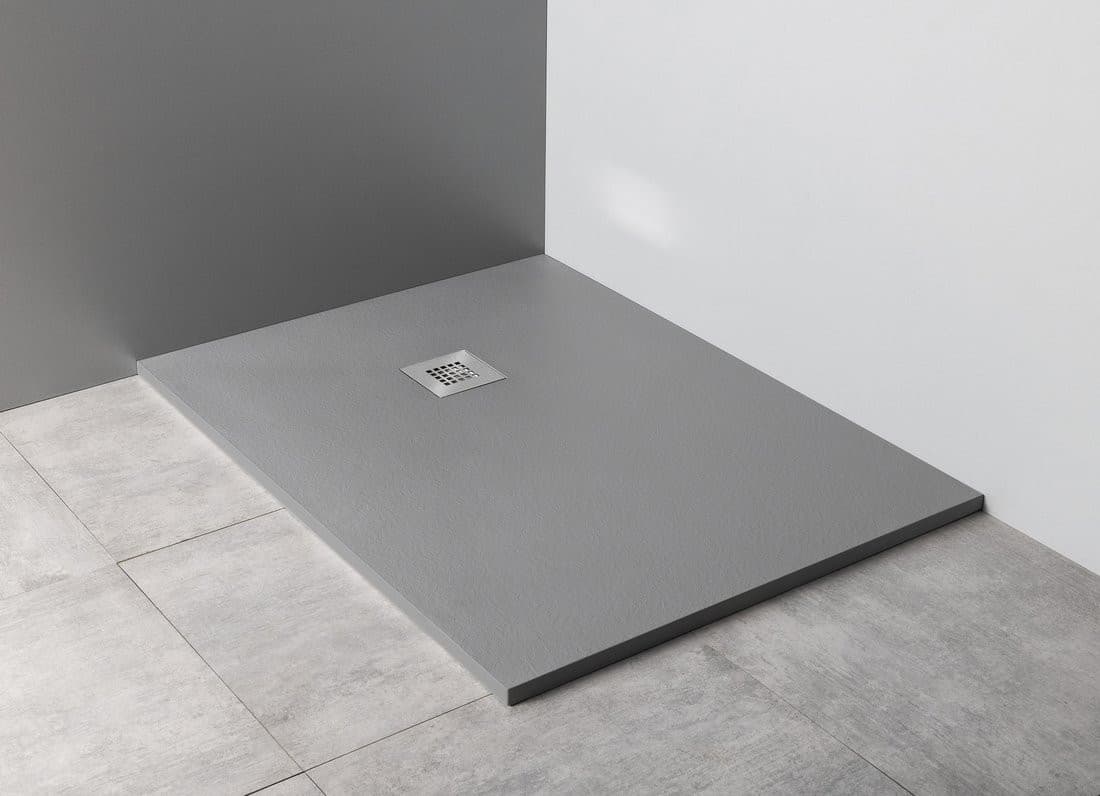 MITIA sprchová vanička z litého mramoru, obdélník 120x70cm, šedá