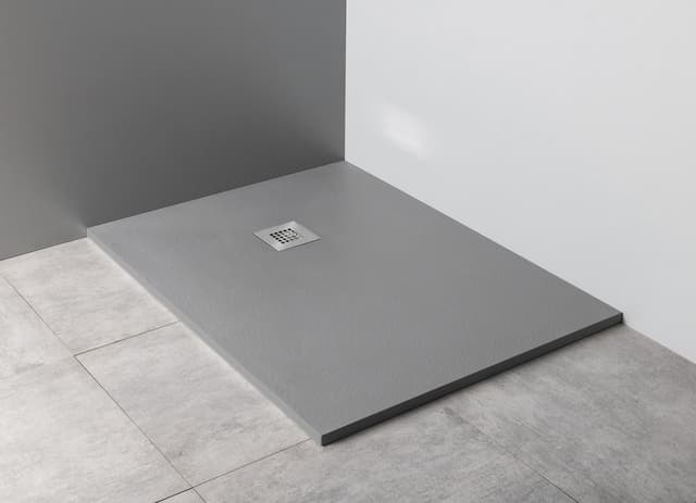 MITIA sprchová vanička z litého mramoru, obdélník 120x70cm, šedá