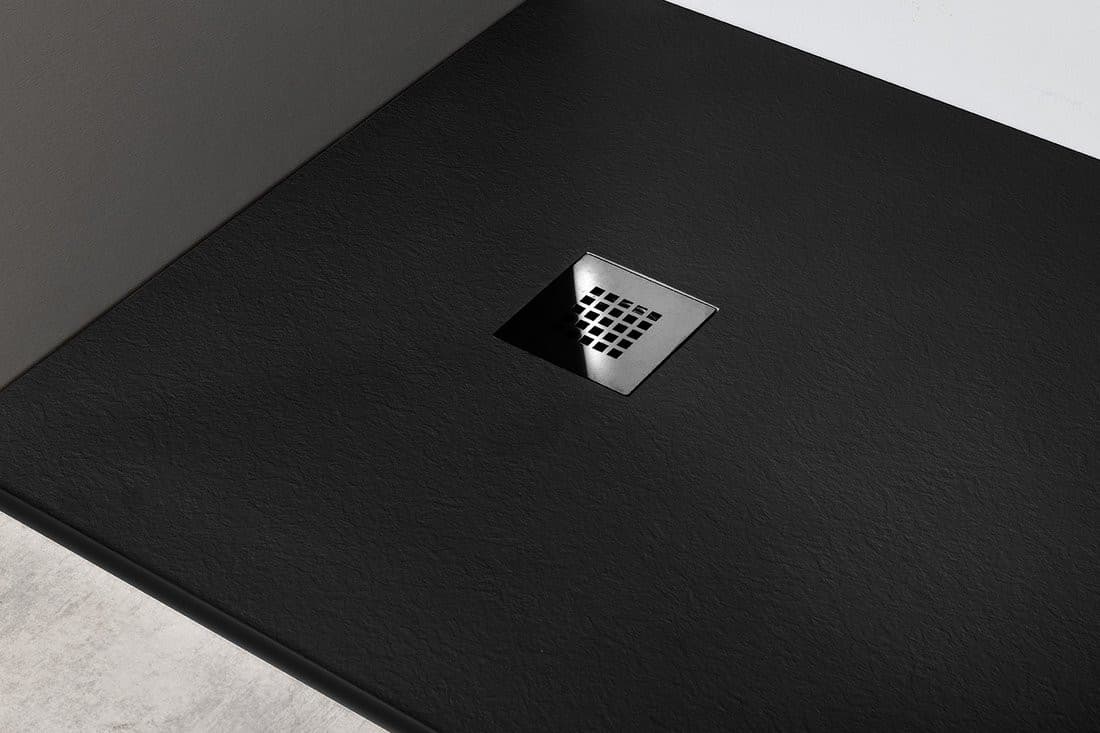 MITIA sprchová vanička z litého mramoru, obdélník 120x70cm, černá