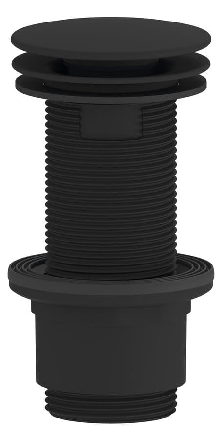 Odpływ umywalkowy 5/4', niezamykany, duży korek, 10-80mm, ABS/czarny