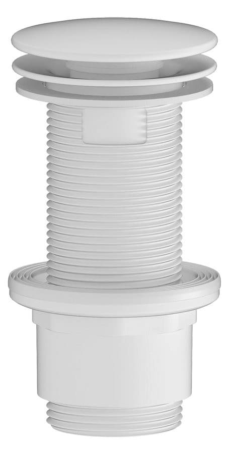 Odpływ umywalkowy 5/4', niezamykany, duży korek, 10-80mm, ABS/biały