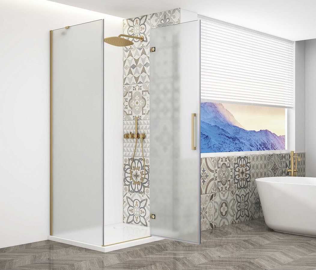 TRINITY GOLD MATT kabina prysznicowa 800x1000mm, szkło matowe, prawe