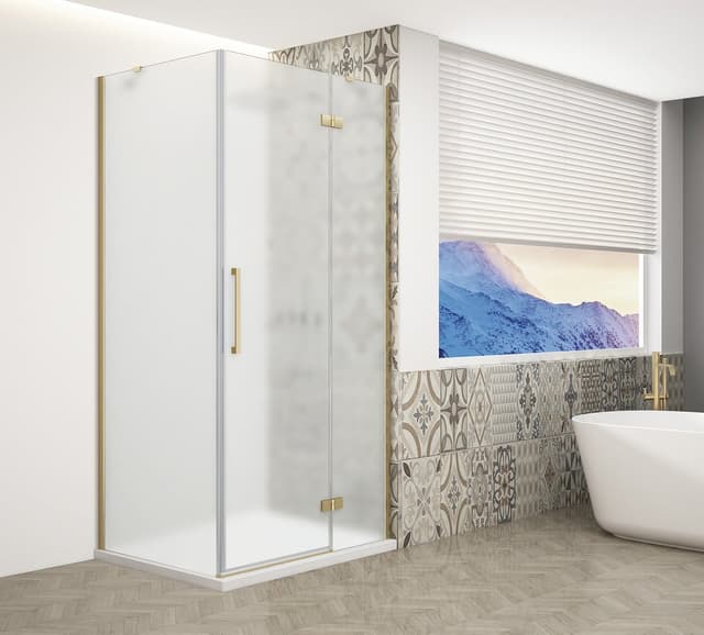 TRINITY GOLD MATT kabina prysznicowa 1100x1200mm, szkło matowe, prawe