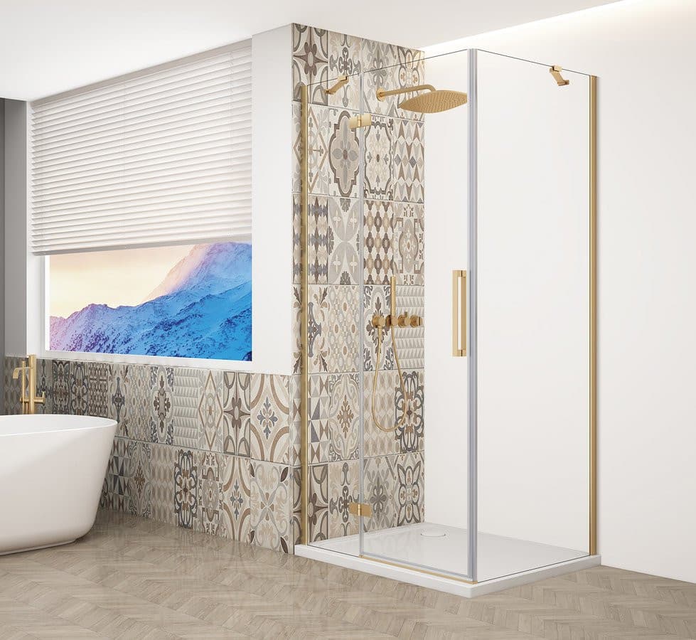 TRINITY GOLD MATT kabina prysznicowa 1000x800mm, szkło czyste, lewe