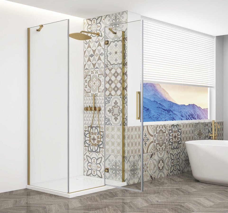 TRINITY GOLD MATT kabina prysznicowa 1200x800mm, szkło czyste, prawe