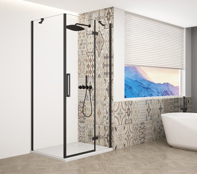 TRINITY BLACK kabina prysznicowa 1100x900mm, szkło czyste, prawe