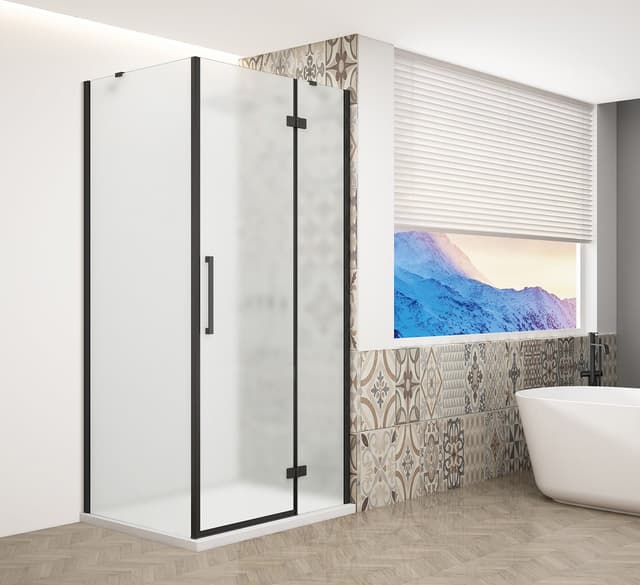 TRINITY BLACK kabina prysznicowa 1100x900mm, szkło matowe, prawe