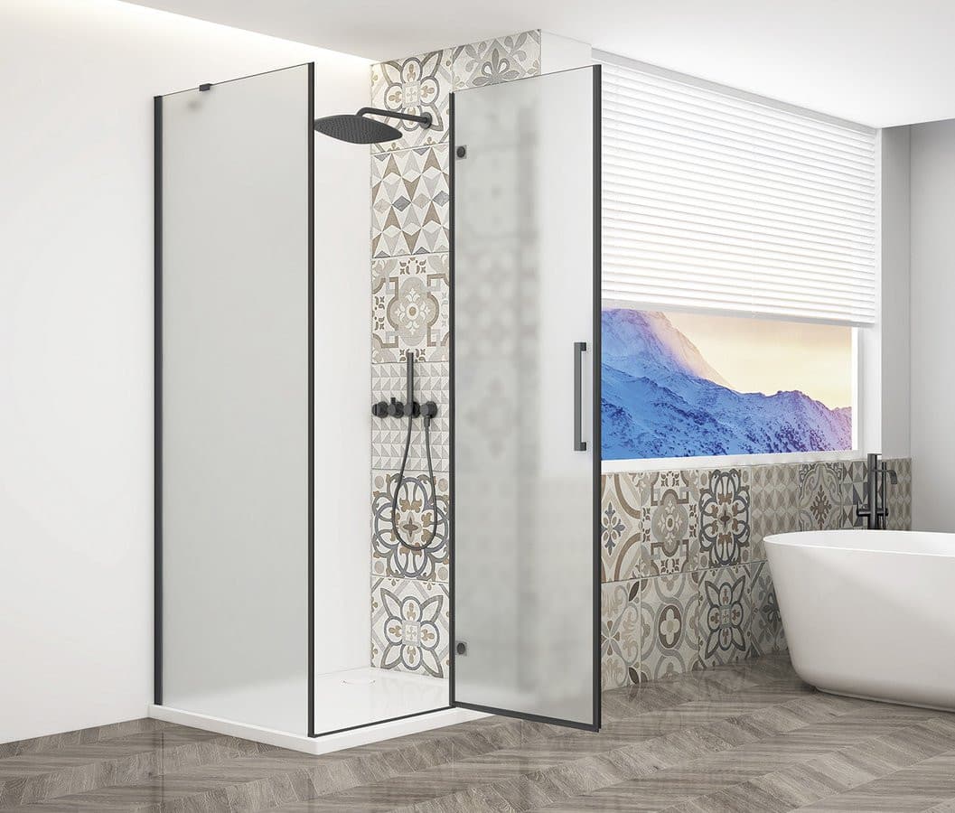 TRINITY BLACK kabina prysznicowa 1100x900mm, szkło matowe, prawe