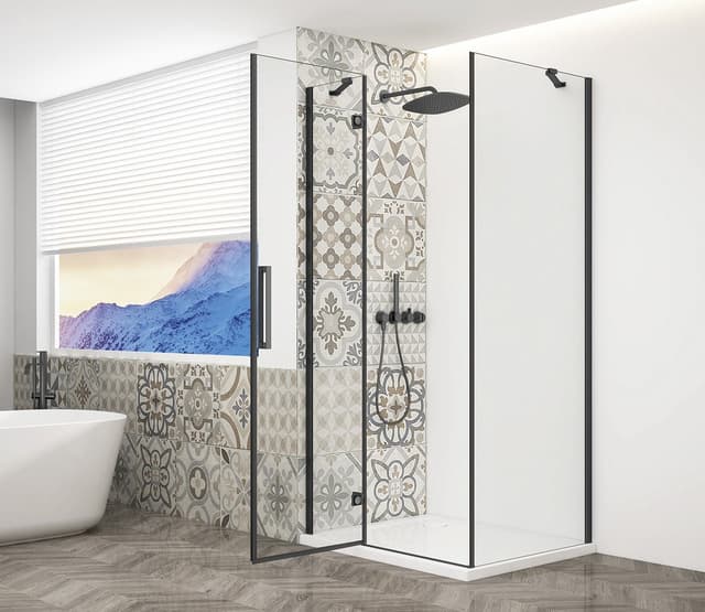 TRINITY BLACK kabina prysznicowa 1200x900mm, szkło czyste, lewe