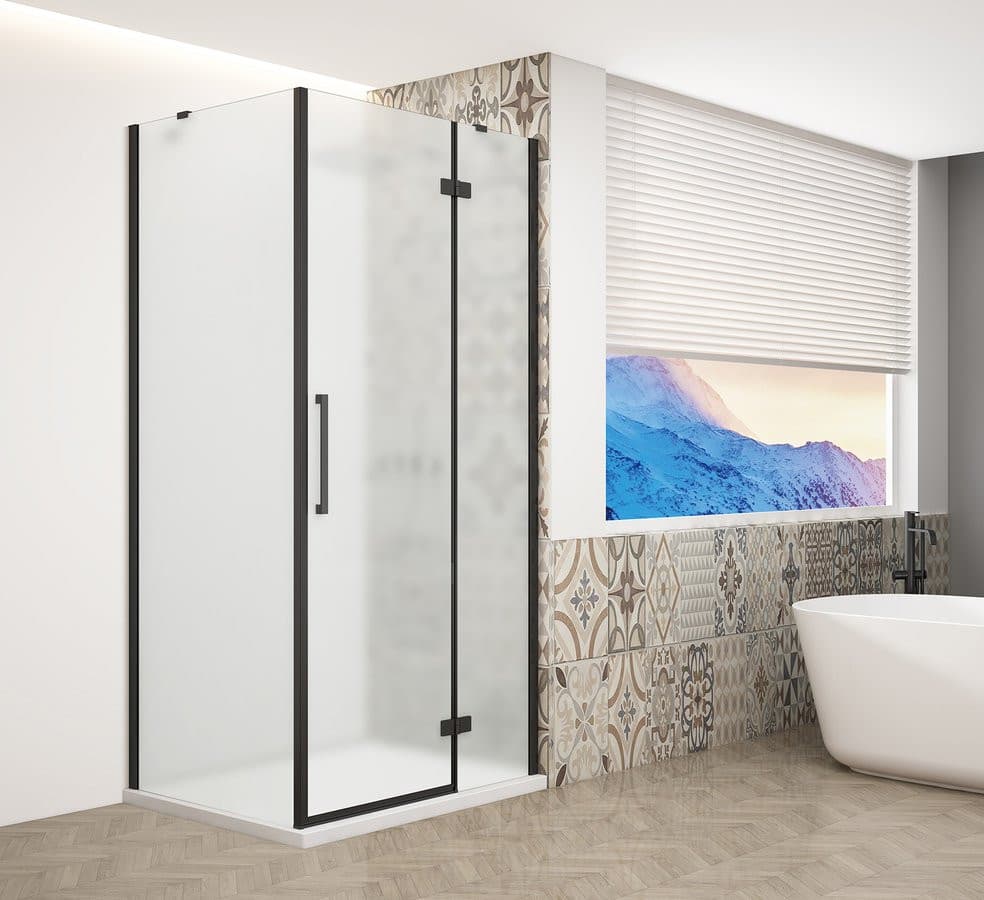 TRINITY BLACK kabina prysznicowa 1200x900mm, szkło matowe, prawe