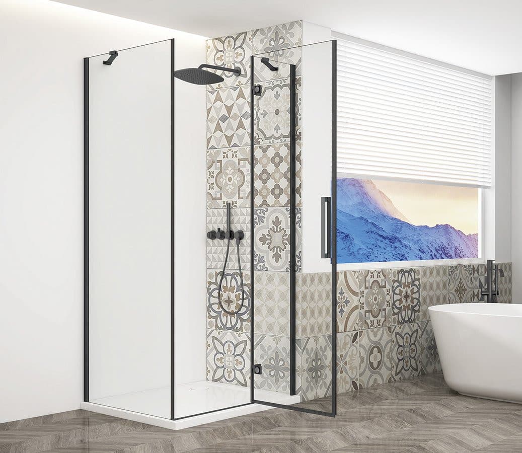 TRINITY BLACK kabina prysznicowa 800x900mm, szkło czyste, prawe