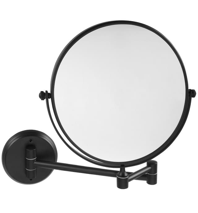 X-ROUND BLACK E wiszące lusterko kosmetyczne, średnica 200mm, dwustronne, czarny mat