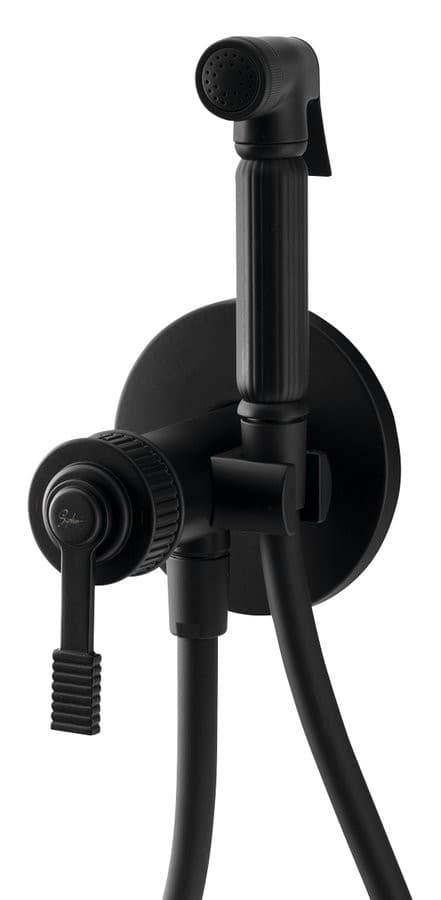 VERSI bateria bidetowa podtynkowa ze słuchawką i wężem, czarny mat