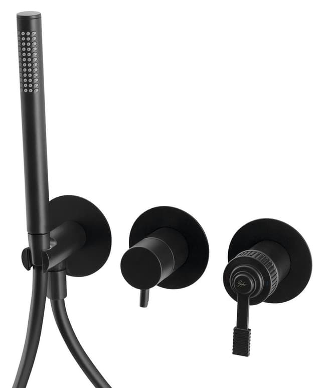 VERSI podtynkowa bateria prysznicowa/wannowa, 2 funkcje, czarny mat