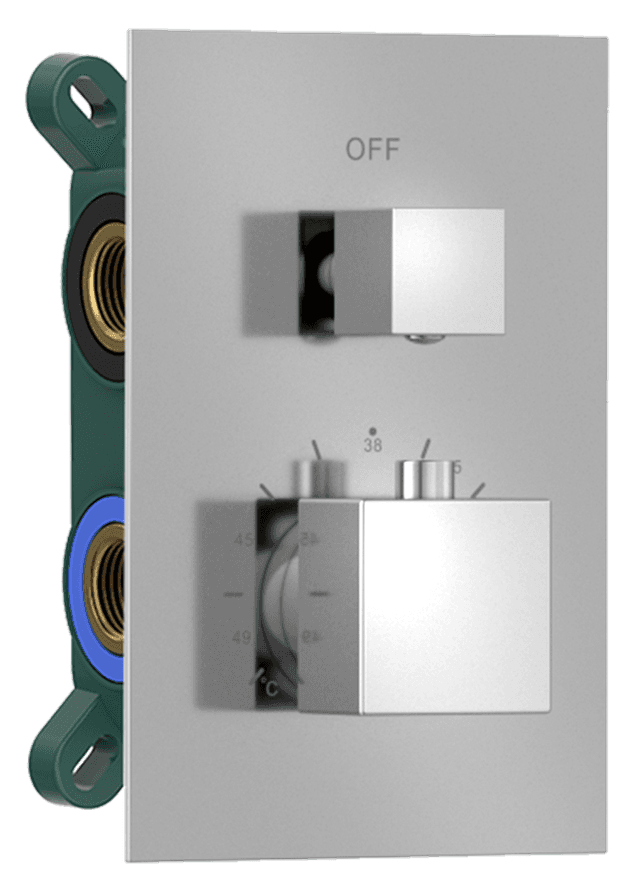 LATUS bateria prysznicowa podtynkowa termostatyczna, 3 wyjścia, box podtynkowy, chrom
