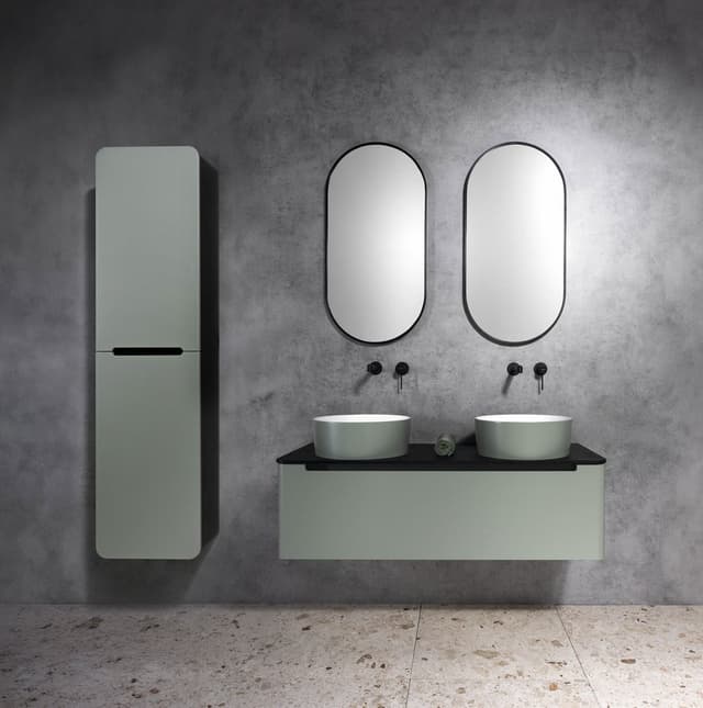 KERALA słupek wysoki, 38x143x32cm, 2 drzwiczki, lewy/prawy, verde/antracyt mat