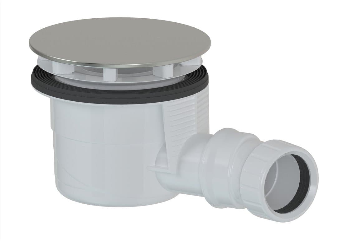 Syfon do brodzików, średnica 90mm, DN40, korek stal nierdzewna polerowana