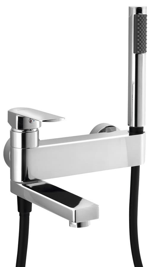 MIXONA bateria wannowa ścienna, słuchawka prysznicowa, obrotowa wylewka, chrom