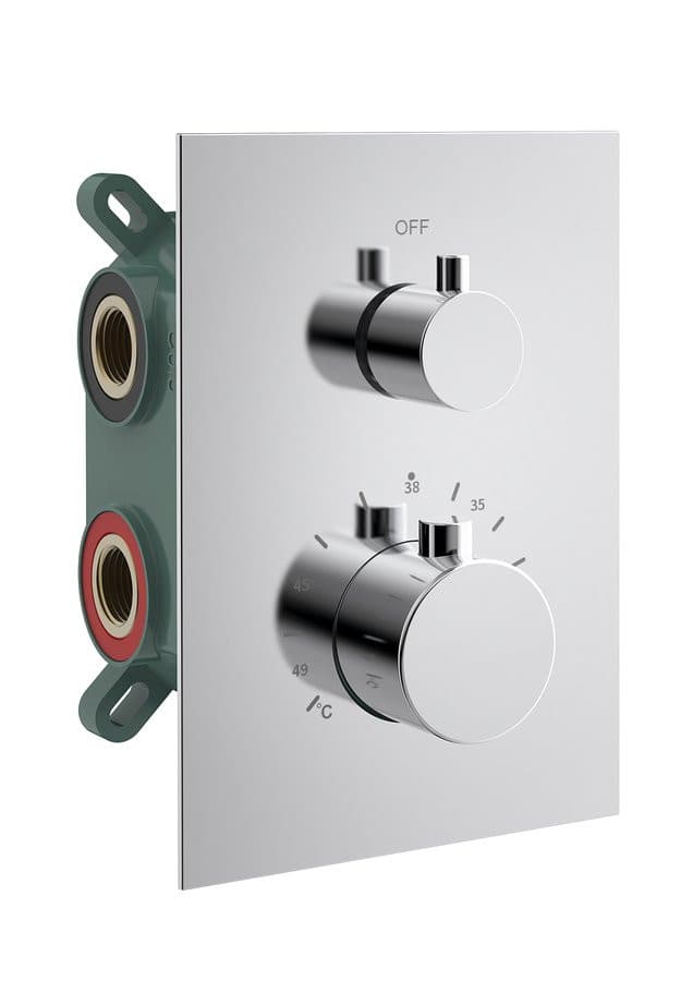 KIMURA bateria prysznicowa podtynkowa termostatyczna, 3 wyjścia, box podtynkowy, chrom