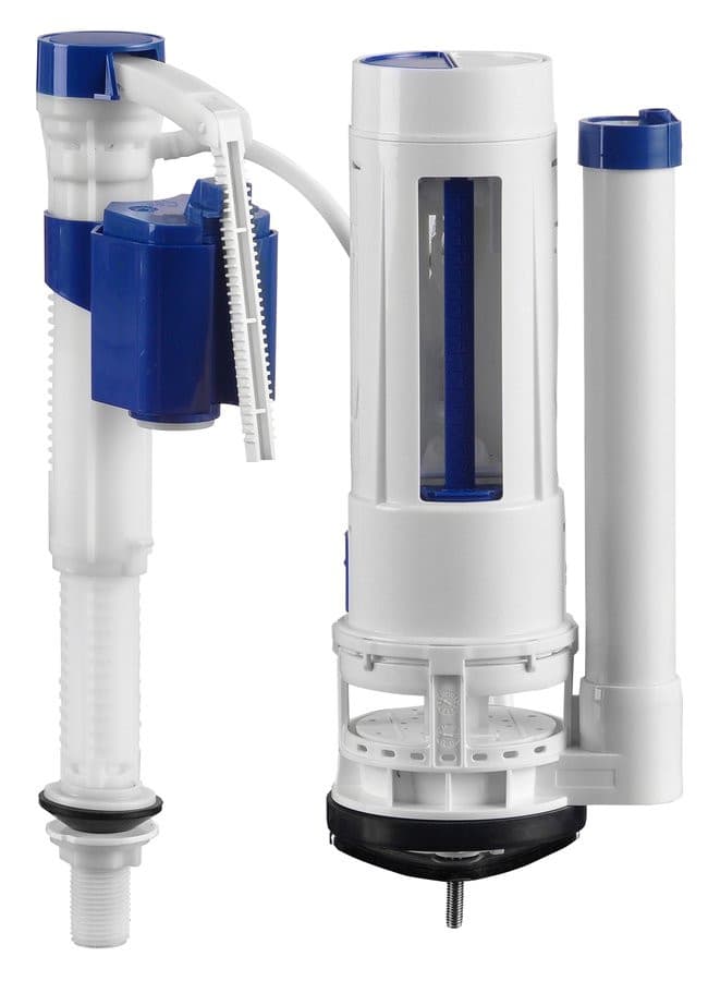 Mechanizm spłukujący z DUAL przyciskiem 49mm, napełnianie od dołu, 1/2",chrom