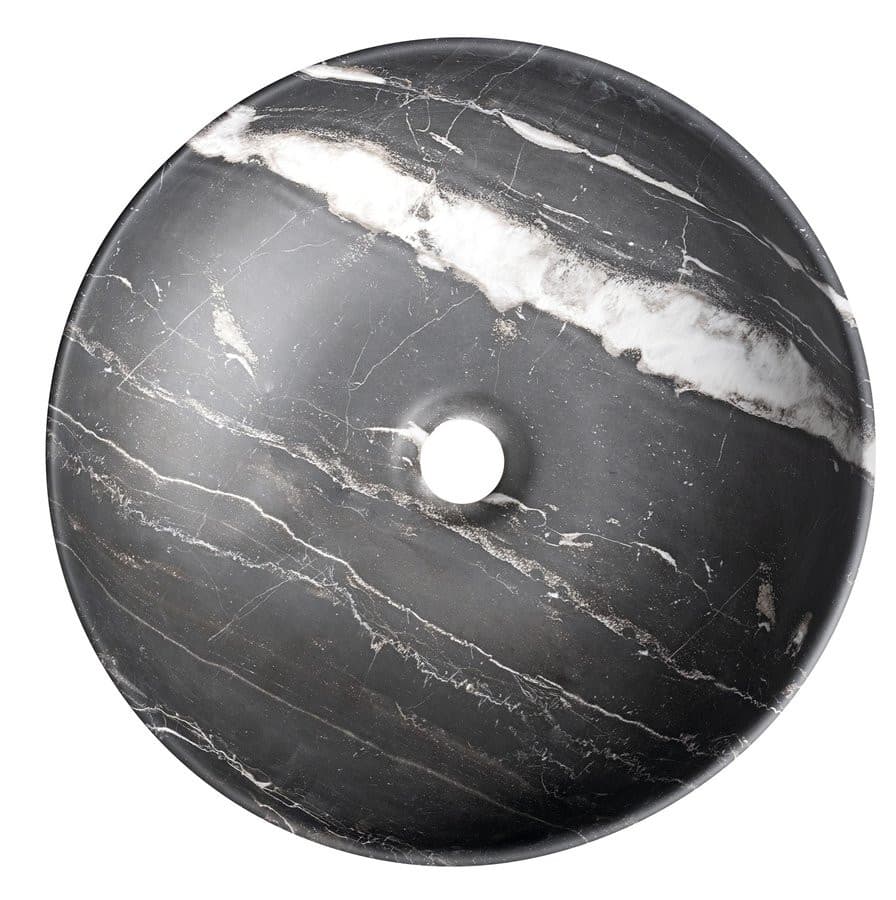 RONDANE umywalka ceramiczna nablatowa średnica 41cm, carnico marmor