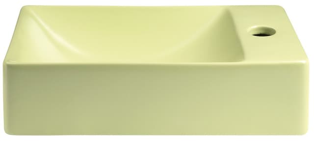 MARGITHA umywalka ceramiczna 38x22cm, otwór na baterię po prawej stronie, pistacjowy