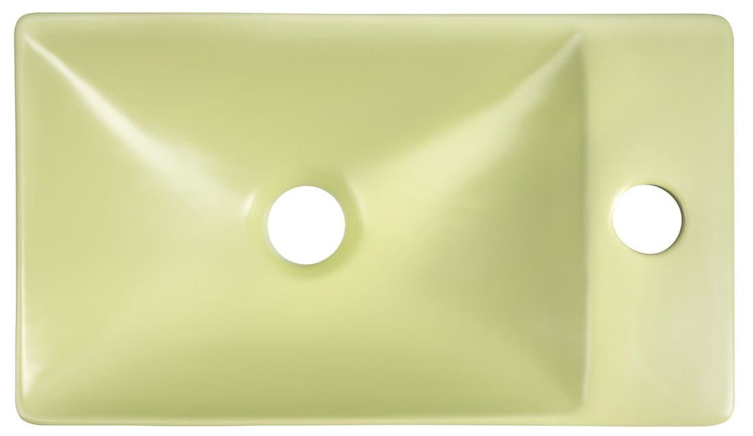 MARGITHA umywalka ceramiczna 38x22cm, otwór na baterię po prawej stronie, pistacjowy