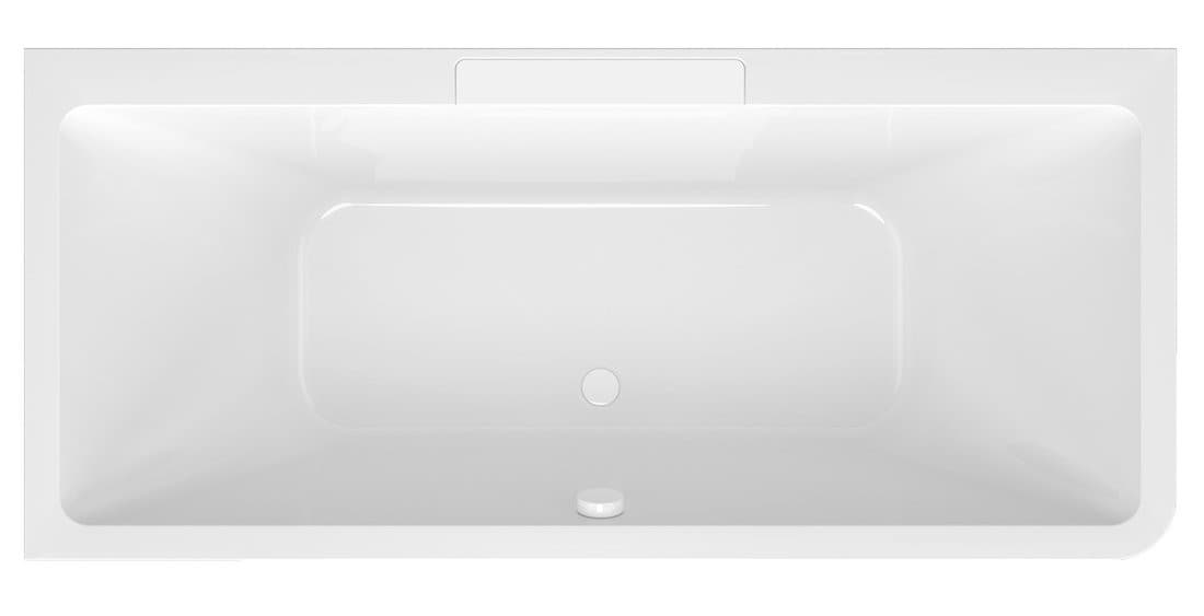 CASCATA L MONOLITH wanna prostokątna 180x80x60cm, kaskada biała