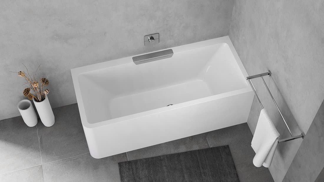 CASCATA R MONOLITH wanna prostokątna 180x80x60, kaskada ze stali nierdzewnej