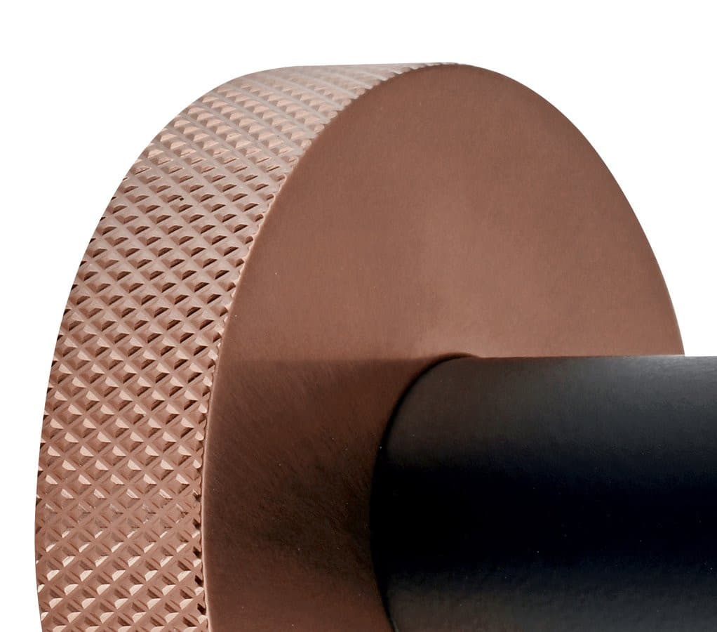 LARISSA wieszak na papier toaletowy z klapką, czarny/miedź mat