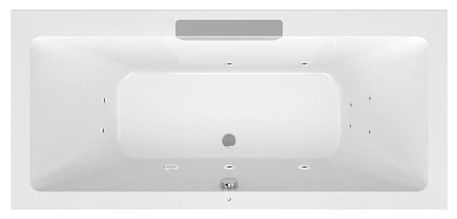 CASCATA wanna z hydromasażem, 185x85x45cm, kaskada ze stali nierdzewnej, Active Hydro, chrom