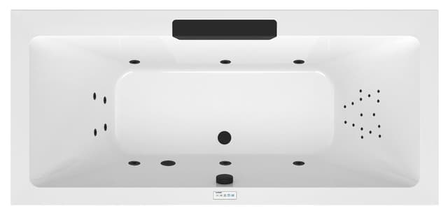 CASCATA wanna z hydromasażem, 185x85x45cm, kaskada czarna, Highline Hydro, chrom