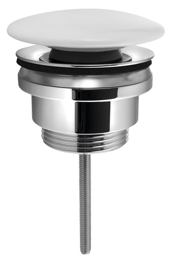 Odplyw umywalkowy, 5/4', click-clack, korek ceramiczny, 5-65mm, biały