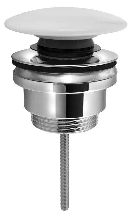 Odplyw umywalkowy, 5/4', click-clack, korek ceramiczny, 5-65mm, biały