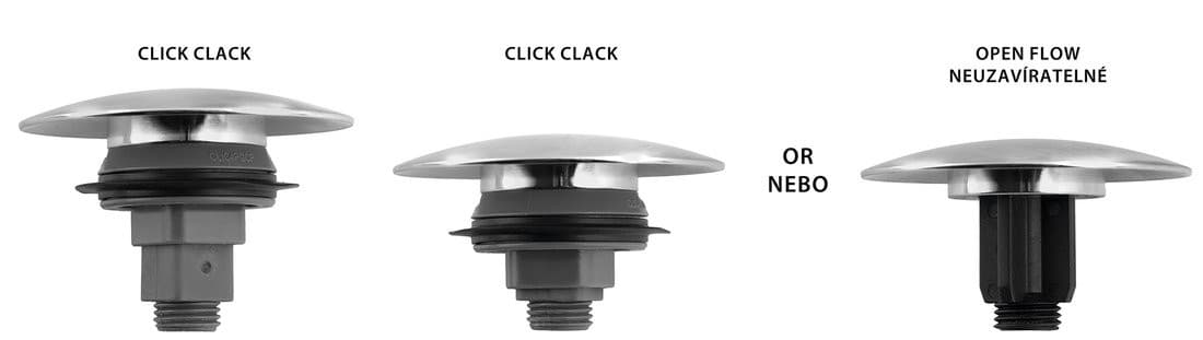 Odplyw umywalkowy, 5/4', click-clack, korek ceramiczny, 5-65mm, biały