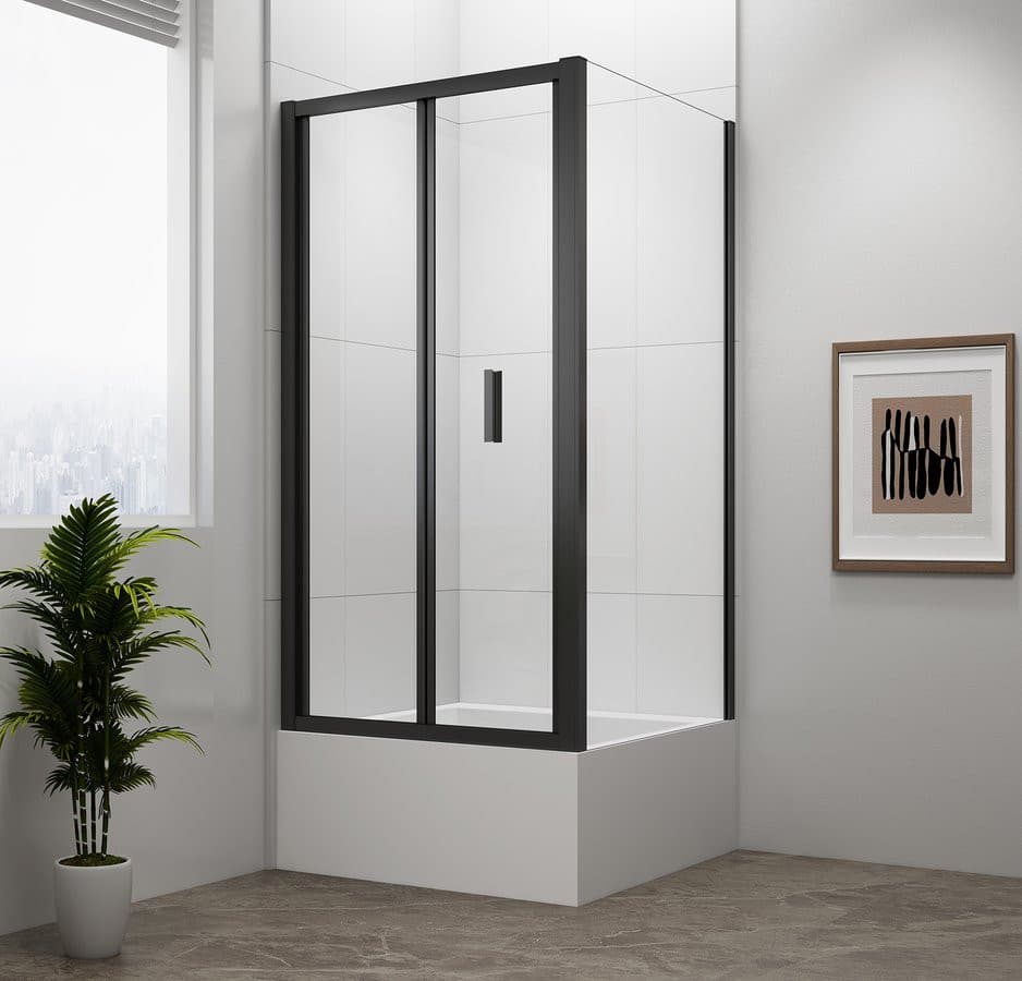 DEEP BLACK kabina prysznicowa 1000x750mm wariant L/P,szkło czyste