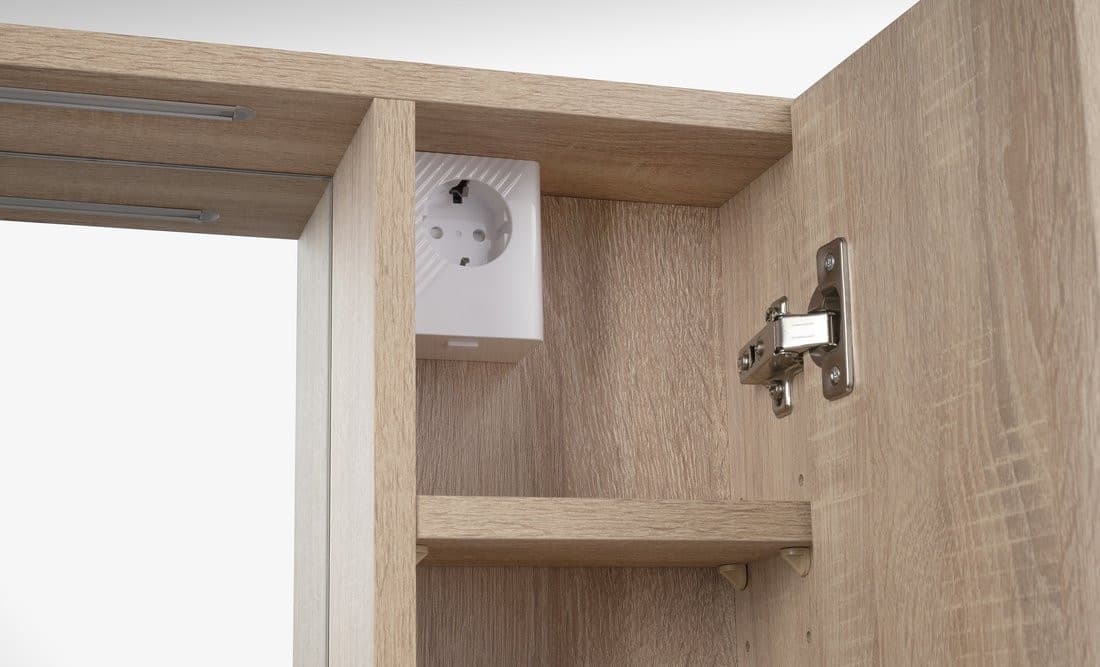 ZOJA/KERAMIA FRESH STRIP szafka z lustrem i oświetleniem LED, 70x60x14cm, dąb platin