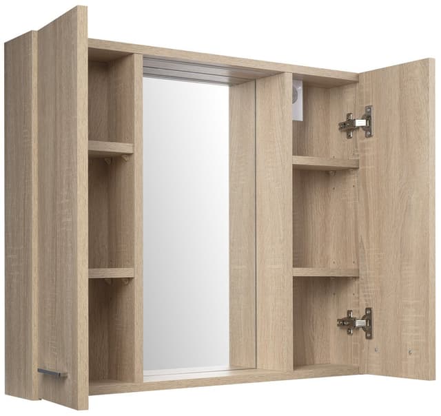 ZOJA/KERAMIA FRESH STRIP szafka z lustrem i oświetleniem LED, 70x60x14cm, dąb platin