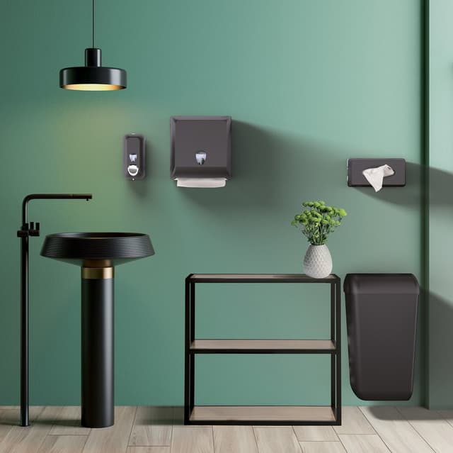 ECOLORED dozownik ręczników papierowych, 27x13x7cm, ABS, czarny mat